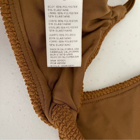NWT Good American Bikini Swim Bathing Suit Always Fit Twist Top Bronze Brown Sm - Picture 8 of 10